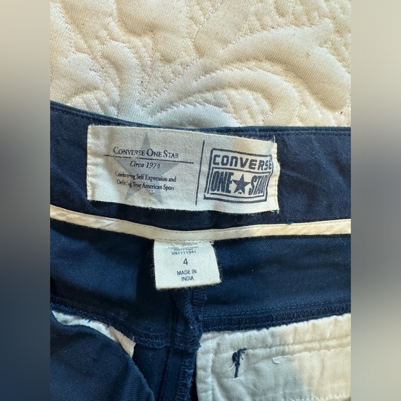 CONVERSE ONE STAR Navy Blue shorts Size 4 - Picture 3 of 7